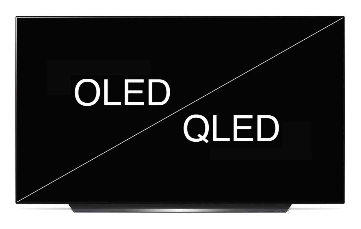 Telewizor z oznaczeniem QLED i OLED